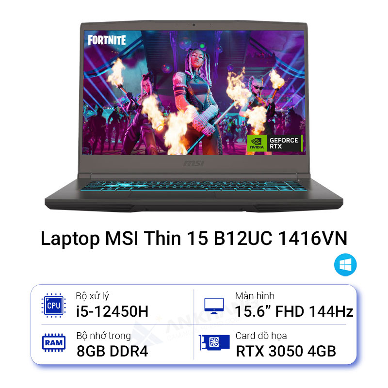 Laptop MSI Thin 15 B12UC 1416VN